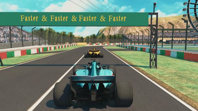 Speed Rasing 3d Video Game. Sports Cars Compete On A Racing Track. Gameplay screen.