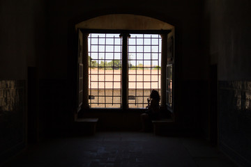 girl sitting by the window