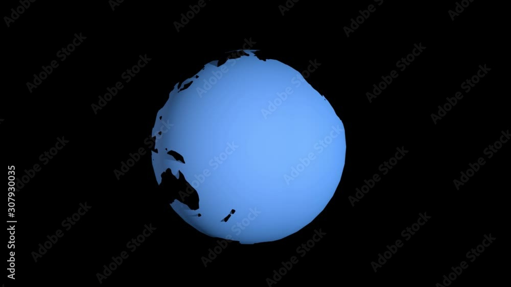 Wall mural the rotation of the planet earth. 3d rendering