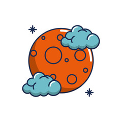 clouds astrology moon line and fill image