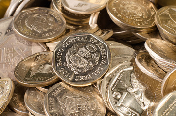 macro photos of Peruvian coins