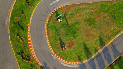 Aerial drone top down photo of seaside go kart race track in exotic destination © aerial-drone