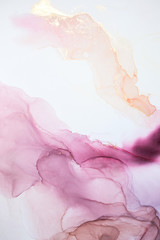 Alcohol ink sea texture. Contemporary art. Abstract art background. Multicolored bright texture. Fragment of artwork. Modern art. Inspired by the sky, as well as steam and smoke. Trendy wallpaper.