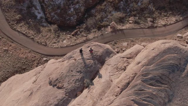 BASE Jump bird's eye view - 4k
