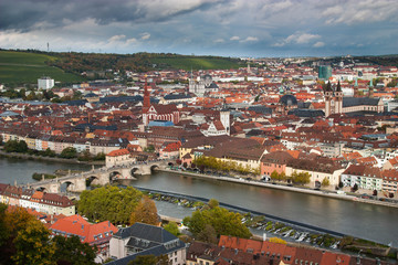 Fototapeta na wymiar Cityscape of Wurzburg, Wurzburg, Germany.
