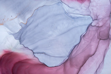 Alcohol ink sea texture. Contemporary art. Abstract art background. Multicolored bright texture. Fragment of artwork. Modern art. Inspired by the sky, as well as steam and smoke. Trendy wallpaper.
