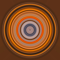 Colorful abstract bright circle , circular lines , radial striped texture in orange tones on brown background. Round pattern