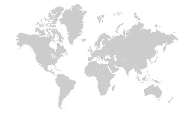 Fototapeta premium Kosovo map highlighted red on world map vector. gray background.