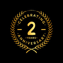 2 years design template. 2nd vector and illustration.