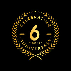 Naklejka premium 6 years design template. 6th vector and illustration.