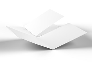 Brochure in square format folded to two - mockup. 3d illustration