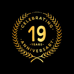 19 years design template. 19th vector and illustration.