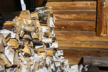 stack of birch firewood
