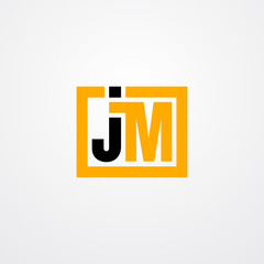 Vector letter JM monogram symbol design minimalist