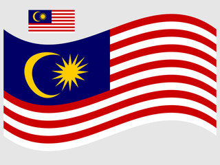 Wave Malaysia Flag Vector illustration Eps 10