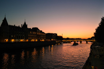 Sunset at Seine river