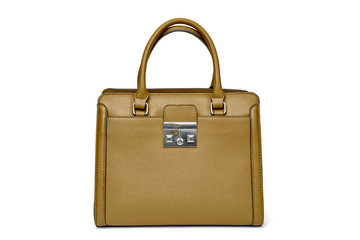 Classic fashion purse handbag on white background isolated