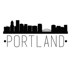 Fototapeta premium Portland Oregon Skyline Silhouette City Design Vector Famous Monuments Travel Landmark.
