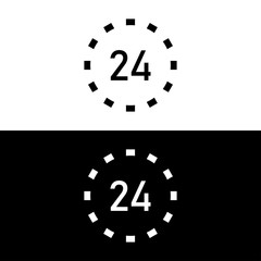 24 hours icon illustration isolated vector sign symbol