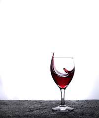 red wine wave splash with white background. Celebration concept