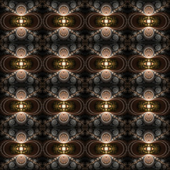 Fractals, colorful carpet ornament on black background