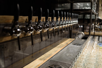 Table for pouring beer in a restaurant