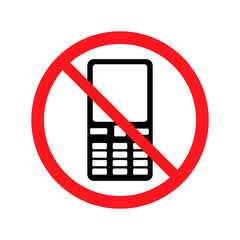 vector illustration phone use is forbidden on a white background