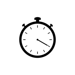 vector stopwatch black icon on a white background