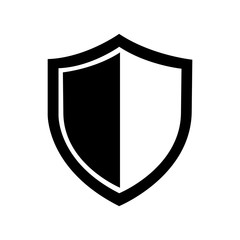 vector shield black icon on a white background