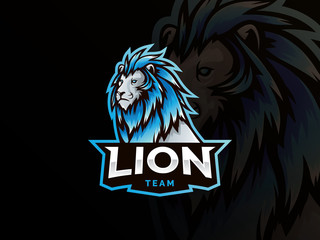 Lion mascot sport style logo