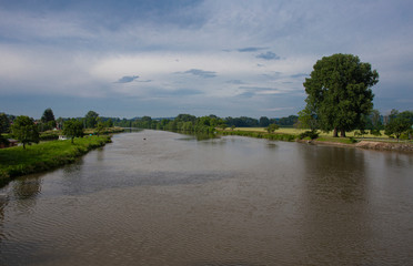 Fototapeta na wymiar Morava river near Spytihnev village, Czech Republic