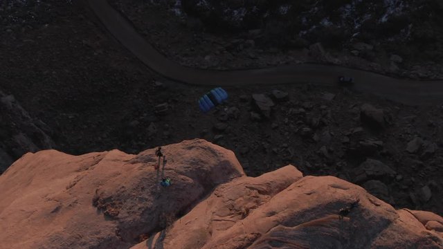 BASE jump at sunset