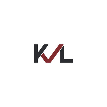 Combination of initial letter KVL and checklist logo design unique