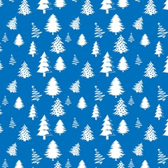 Christmas tree white design on blue background vector illustration