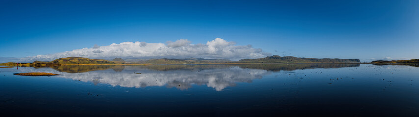 Bay during an outflow, located near Black beach Reynisfjara and the village of Vik. Sudurland, Iceland, Europe. September 2019