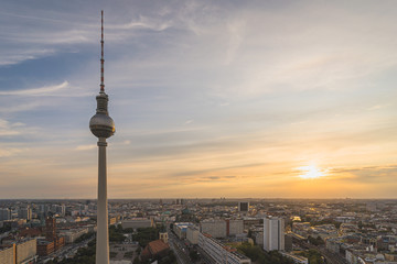 Berlin Skyline City Panorama with the Television Tower at Alexanderplatz in Berlin