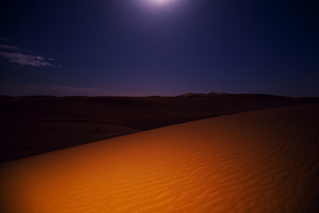 Night in the Sahara desert.