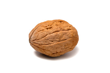 Walnuts isolated on white background.