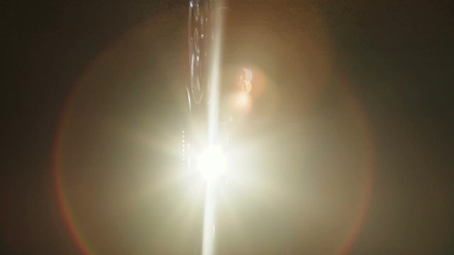 Shooting of film projector filming on black background