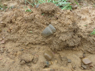 An ancient Native american axe found in field