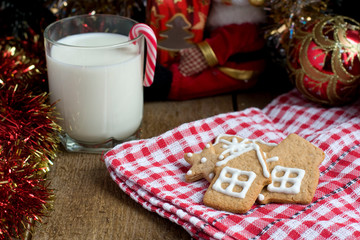 Christmas gingerbread with milk