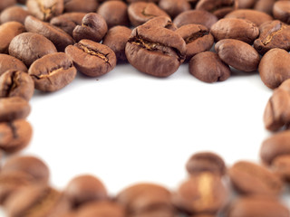 Roasted black coffee beans 