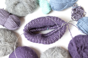 Yarn balls . Knitting