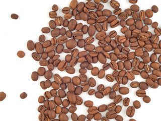 Roasted black coffee beans 