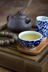 Fototapeta na wymiar Traditional chinese tea ceremony accessories