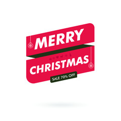 merry christmas - big sale 70 - christmas offer sale badge