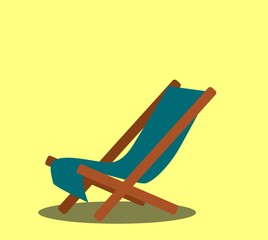 Modern beach chair. Vector illustration in cartoon style,