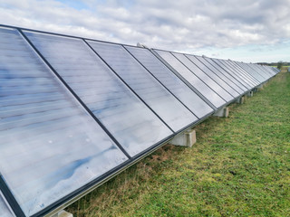 Field Photovoltaic solar production panels