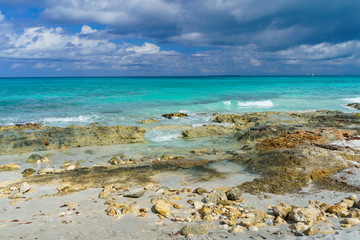 Atlantic Ocean Rocky Beach in Varadero, Cuba