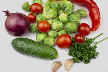 Homegrown vegetables. Fresh organic vegetables. Vegetables from garden. Colorful vegetable. Healthy vegetable. isolate